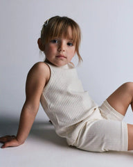 Toddler Girl Brooklyn Bike Shorts - Cream