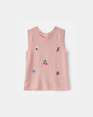 Toddler Girl Summer Icon Tank Top - Pink