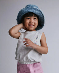 Toddler Girl 'Bunsicle' Elastic Waist Tank - Heather Grey