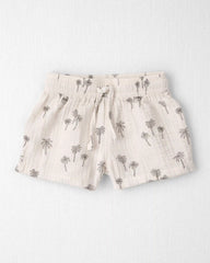 Baby Boy 2-Piece Organic Cotton Gauze Top & Short Set in Palm Trees