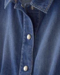 Toddler Girl Denim Button-Up Dress - Dark Wash