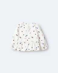 Toddler Girl Peplum Long-Sleeve Top with Shapes - Ivory