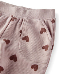 Baby Girl Waffle Knit Top & Pant Set Made with Organic Cotton