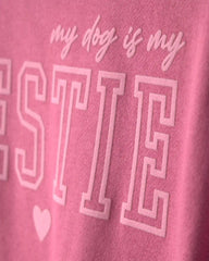 Girls 'Bestie' French Terry Top - Pink