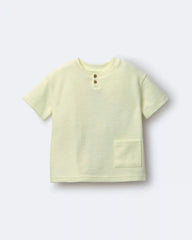 Toddler Boy Henley Tee with Pocket - Yellow