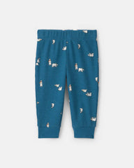 Baby Boy 3-Piece Bear Teddy Fleece Long-Sleeve Layering Set - Blue/Cream