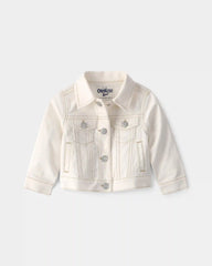 Baby Girl Twill Jacket - Ivory