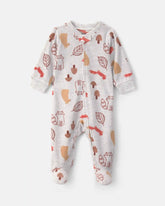 Baby Autumn Fleece 2-Way Zip Sleep & Play Pajamas - Grey