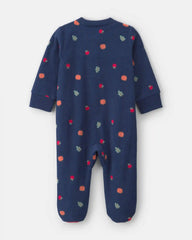 Baby Girl Fruit Fleece 2-Way Zip Sleep & Play Pajamas - Blue