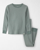 Kids 2-Piece Organic Cotton Ribbed Pajamas in Stripes