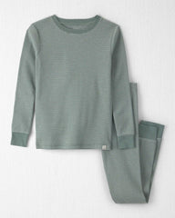 Kids 2-Piece Organic Cotton Ribbed Pajamas in Stripes