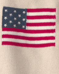 Baby Organic Cotton American Flag Sweater Knit Bubble