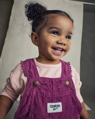 Baby Girl Corduroy Overalls - Purple