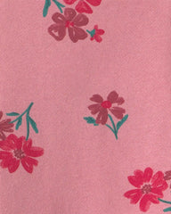 Toddler Girl Floral French Terry Long-Sleeve Dress Set - Pink/Cream