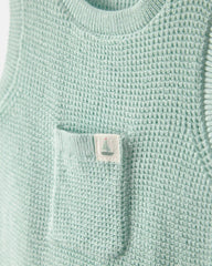 Baby Crochet Bubble Romper - Green