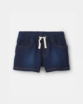 Toddler Girl French Terry Knit Shorts - Dark Wash
