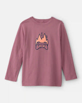 Boys Game Controller Long-Sleeve Graphic Tee - Red