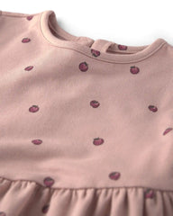 Toddler Girl Organic Cotton French Terry Dress in Apples