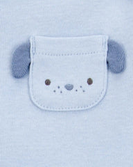 Baby Boy 5-Pack Dog Short-Sleeve Cotton Bodysuits - Blue