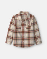 Toddler Boy Plaid Long-Sleeve Button-Down Shirt - Brown/Cream