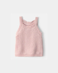 Baby Girl Sweater Knit Tank Top - Pink