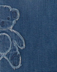 Girls Bear Denim Wide-Leg Jeans - Medium Wash