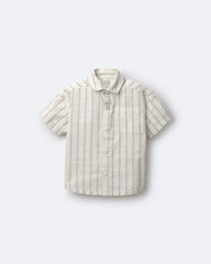 Toddler Boy Dobby Knit Button-Down Short-Sleeve Shirt - Cream