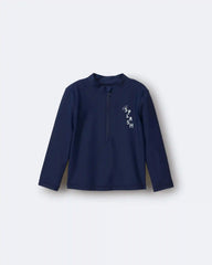 Toddler Boy 'Splish Splash' Half-Zip Long-Sleeve Rashguard - Navy