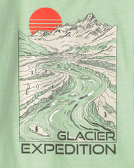 Boys 'Glacier Expedition' Mountain Long-Sleeve Graphic Tee - Green