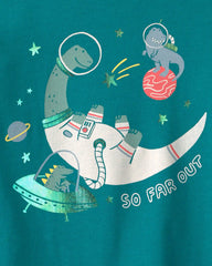 Toddler Boy 'Space Explorer' Dinosaur Long-Sleeve Graphic Tee - Green