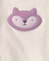 Baby Girl 3-Piece Fox Long-Sleeve Top & Pant Set - Purple/Cream