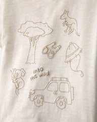 Baby Boy 3-Piece Into The Wild Top, Bodysuit & Short Set - Ivory/Brown