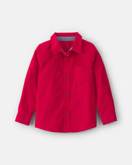 Boys Corduroy Button-Down Shirt - Red