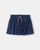 Girls Floral Active Skort - Navy