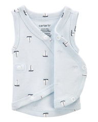 Baby Boy Preemie Sailboat Tank - Blue