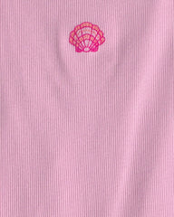 Girls Shell Embroidered Tank Top - Pink
