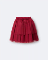 Toddler Girl Avenue Twirl™ Tiered Midi Skirt with Tulle - Red