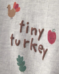 Baby 2-Piece 'Tiny Turkey' French Terry Top & Pant Set - Grey