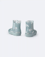 Toddler Rainboots in Rain Cloud Print - Pale Blue