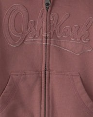 Baby Boy OshKosh Logo Zip-Up Hoodie - Brown