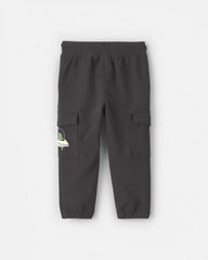 Toddler Boy Glow-in-the-dark French Terry Cargo Joggers - Black