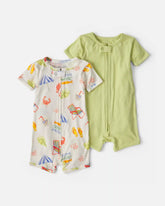 Baby 2-Pack Beach PurelySoftâ„¢ 1-Piece Pajama - Green/Ivory