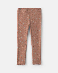 Baby Girl 2-Piece Floral Fleece Sweatshirt & Pant Set - Brown