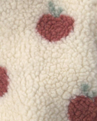 Baby Girl Recycled Teddy Fleece Jacket in Apples