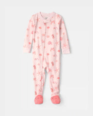 Toddler Girl Shell 100% Cotton Snug Fit 1-Piece Pajama - Pink