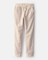 Girls Heart Drawstring Knit Joggers - Cream
