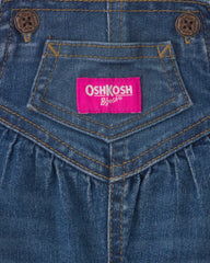 Baby Girl Denim Overalls - Medium Wash