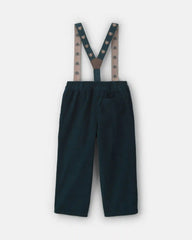 Toddler Boy Corduroy Suspender Pants - Navy Blue