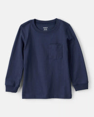 Toddler Boy Long-Sleeve Pocket Tee - Navy