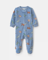 Baby Boy Dinosaur 2-Way Zip DreamPlush Sleep & Play Pajamas - Blue